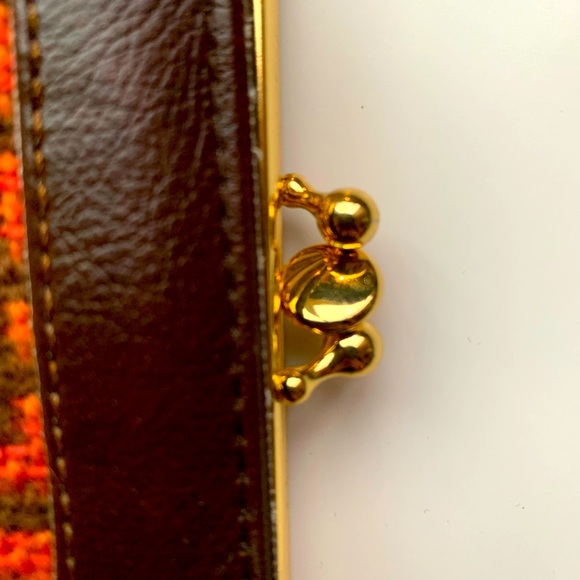 Vintage Stitched Boho 70s Clutch In Orange and Pink - Picture 4 of 13